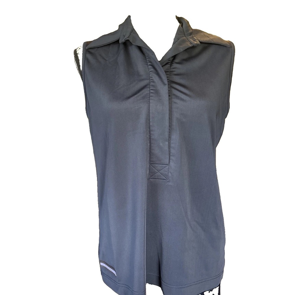 vintage Babe Didrikson active athletic sleeveless golf polo blue size medium